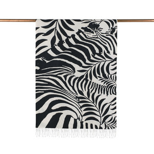 Black Palm Springs Print Silk Scarf - Thumbnail