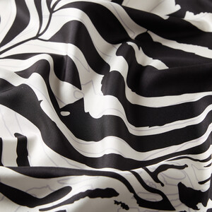 Black Palm Springs Print Silk Twill Scarf - Thumbnail