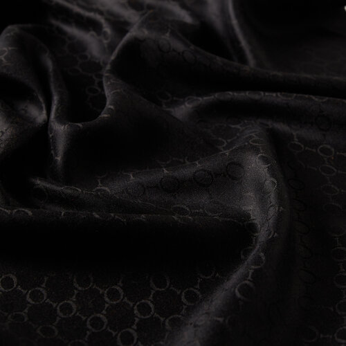Black Patterned Silk Scarf