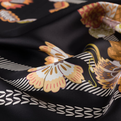 Black Peach Rajah Twill Sİlk Scarf