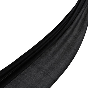 Black Plain Cashmere Prime Scarf - Thumbnail