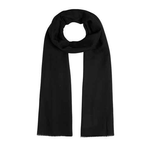 Black Plain Cotton Silk Scarf