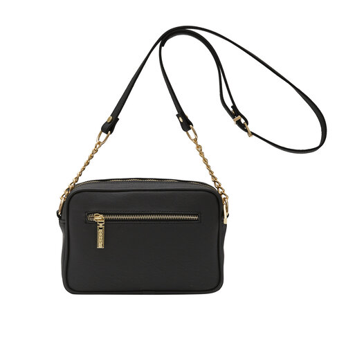 Black Plain Pocket Detailed Crossbody Bag