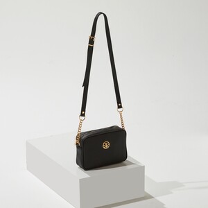 Black Plain Pocket Detailed Crossbody Bag - Thumbnail