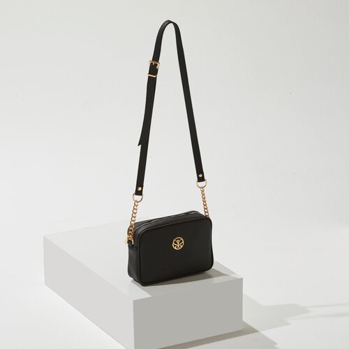 Black Plain Pocket Detailed Crossbody Bag