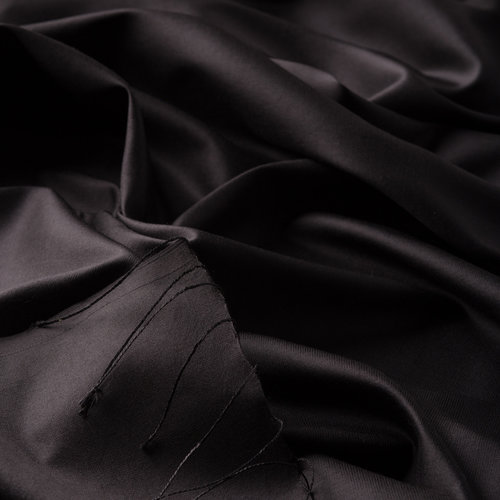 Black Plain Silk Scarf