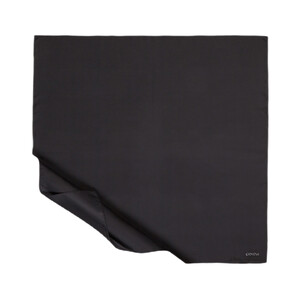 Black Plain Silk Twill Scarf - Thumbnail