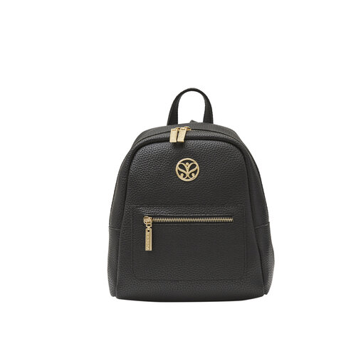 Black Pocket Detailed Plain Backpack