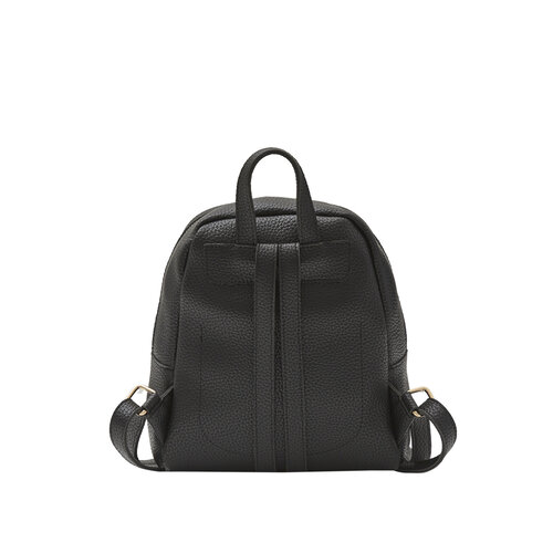 Black Pocket Detailed Plain Backpack