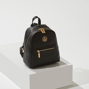 Black Pocket Detailed Plain Backpack - Thumbnail