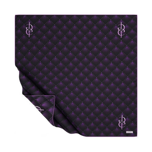 Black Purple Quilted Elegance Twill Silk Scarf