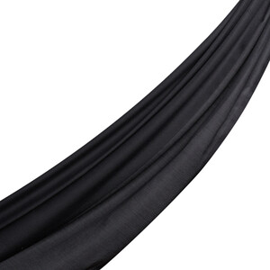 Black Reversible Cotton Silk Scarf - Thumbnail