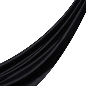 Black Reversible Silk Neck Scarf - Thumbnail
