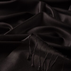 Black Reversible Silk Neck Scarf - Thumbnail