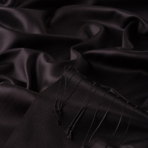 Black Reversible Silk Scarf
