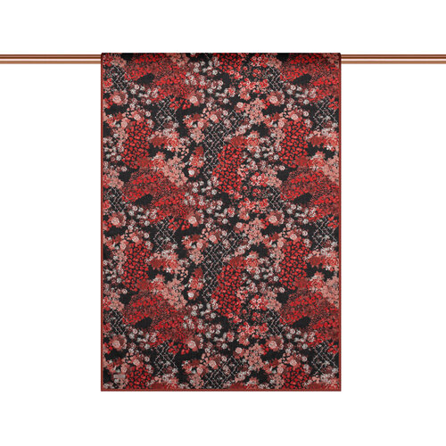 Black Rich Rose Cotton Scarf