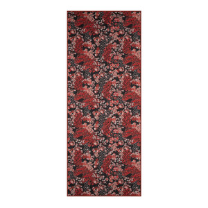 Black Rich Rose Cotton Scarf - Thumbnail