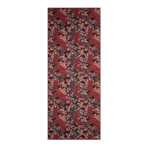 Black Rich Rose Cotton Scarf