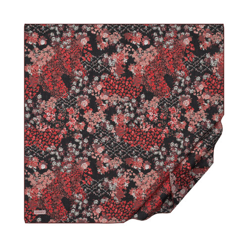 Black Rich Rose Cotton Scarf