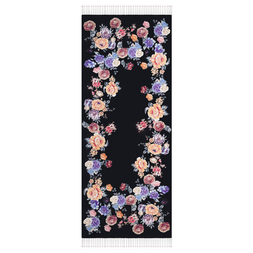 Black Royal Dream Print Silk Scarf