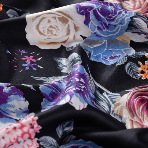 Black Royal Dream Print Silk Scarf