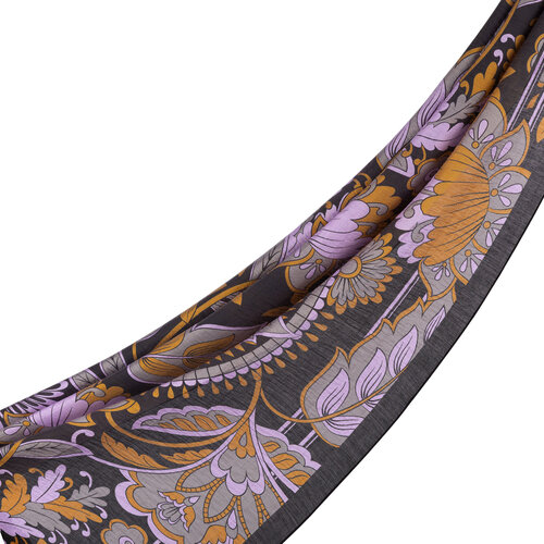 Black Royal Ivy Pattern Tencel Scarf