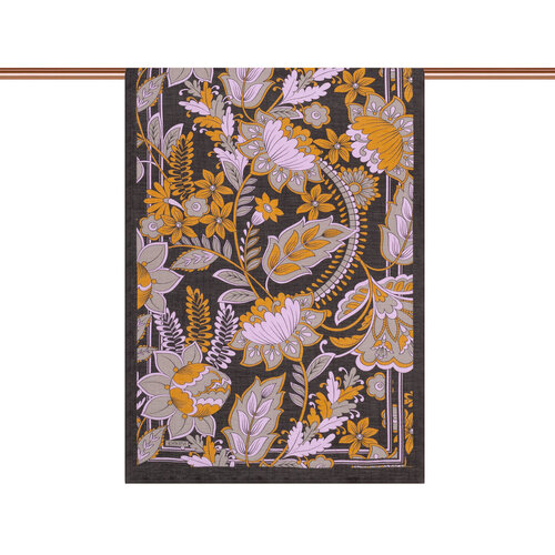 Black Royal Ivy Pattern Tencel Scarf