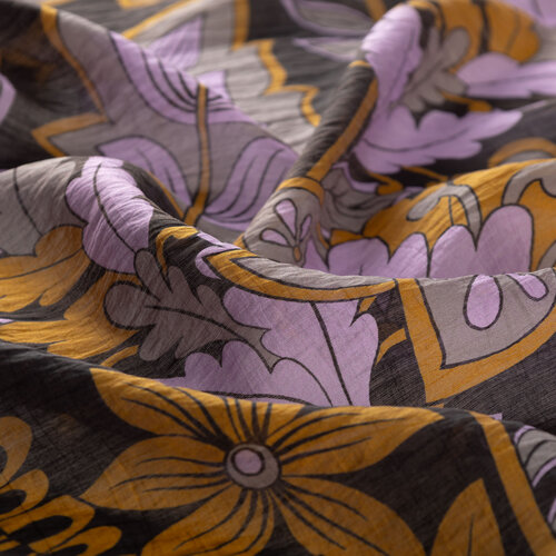Black Royal Ivy Pattern Tencel Scarf