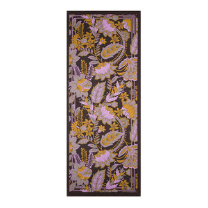 Black Royal Ivy Pattern Tencel Scarf - Thumbnail