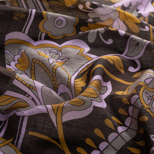 Black Royal Ivy Pattern Tencel Scarf