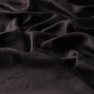 Black Satin Silk Scarf - Thumbnail