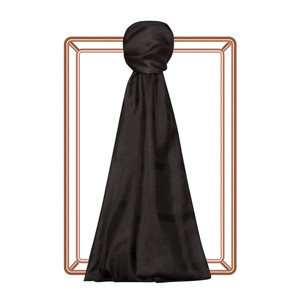 Black Satin Silk Scarf - Thumbnail