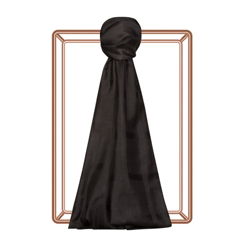 Black Satin Silk Scarf