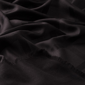 Black Satin Silk Scarf - Thumbnail