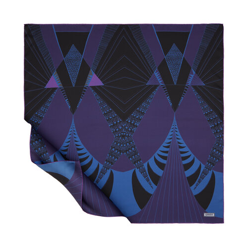 Black Sax Art Deco Twill Silk Scarf