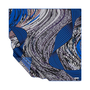 Black Sax Wild Zen Twill Silk Scarf - Thumbnail