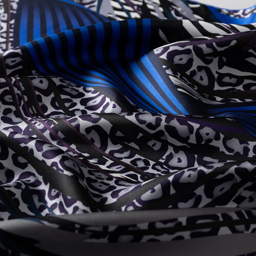 Black Sax Wild Zen Twill Silk Scarf
