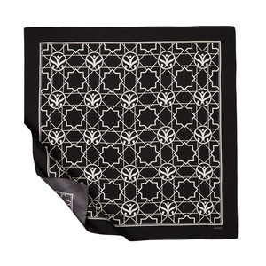 Black Seljuk Monogram Silk Twill Scarf - Thumbnail