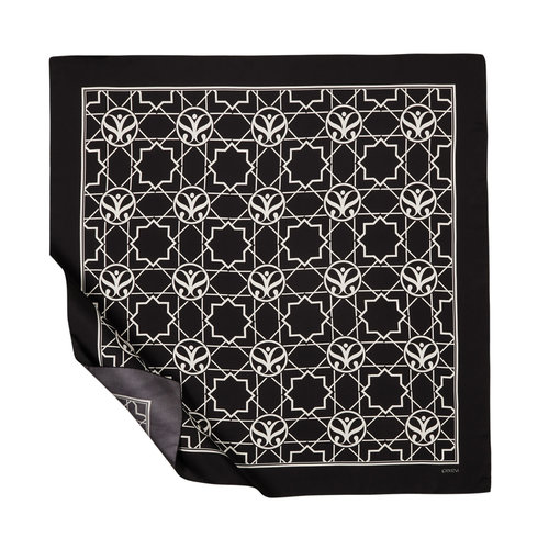 Black Seljuk Monogram Silk Twill Scarf