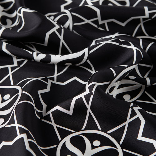 Black Seljuk Monogram Silk Twill Scarf