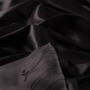 Black Shantung Silk Scarf - Thumbnail