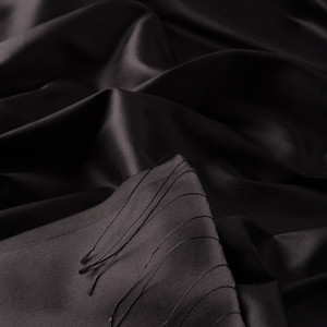 Black Shantung Silk Scarf - Thumbnail