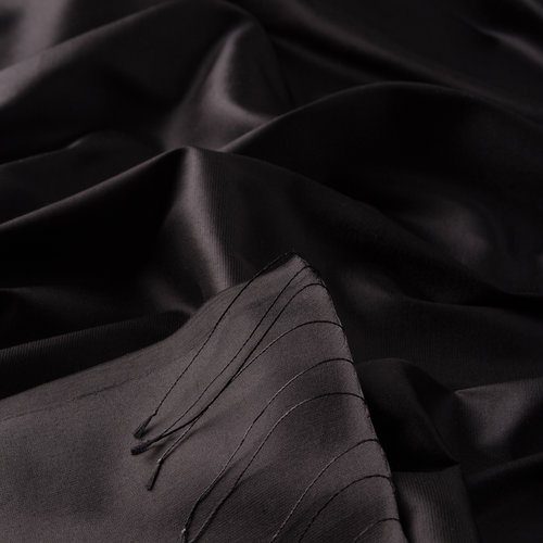 Black Shantung Silk Scarf