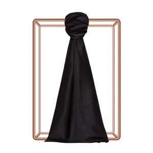 Black Shantung Silk Scarf - Thumbnail