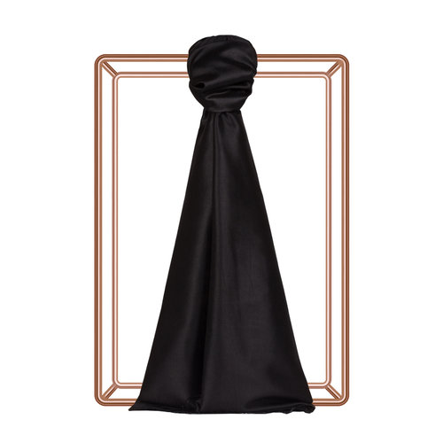 Black Shantung Silk Scarf