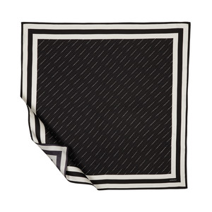 Black Signature Silk Twill Scarf - Thumbnail