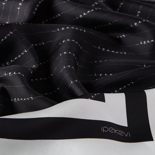 Black Signature Silk Twill Scarf