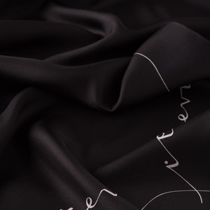 Black Signature Silk Twill Scarf - Thumbnail