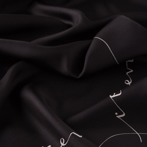 Black Signature Silk Twill Scarf