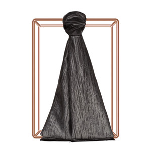 Black Silver Lurex Silk Scarf - Thumbnail